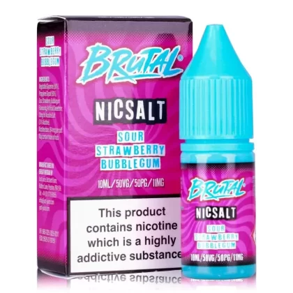 Sour Strawberry Bubblegum By Brutal Salt 10ml - Nicotine Strength#11mg (Salt)>20mg (Salt)