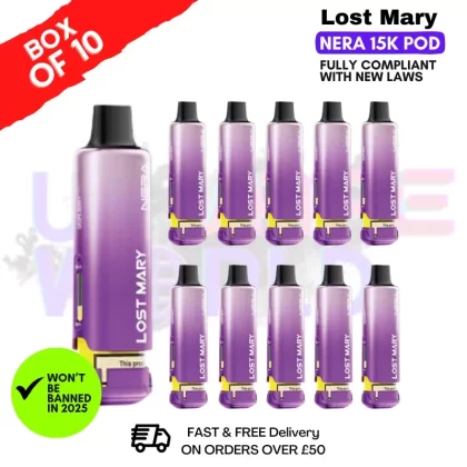 Grape Berry Lost Mary Nera15K REFIL Box OF 10