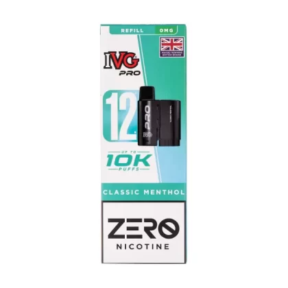Classic Menthol Pro 12 Prefilled Pod + Refill by IVG (Nicotine Free) - Vapesuperstore Co
