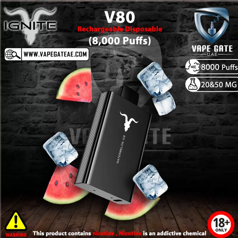 IGNITE - V80 Rechargeable Disposable Vape (8000 Puffs) - 50 mg / Menthol - Image 3