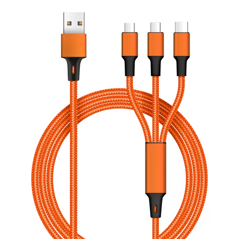 3-in-1 Braided Charging Cable - Blue