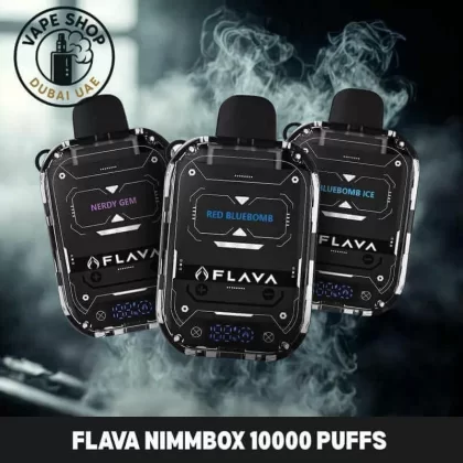 Flava Nimmbox 10000 Puffs 30mg Nicotine in Dubai UAE - Vape Product, FULL BOX 10 DEVICE; Blackcurrant Ice, Grape Ice (068749)