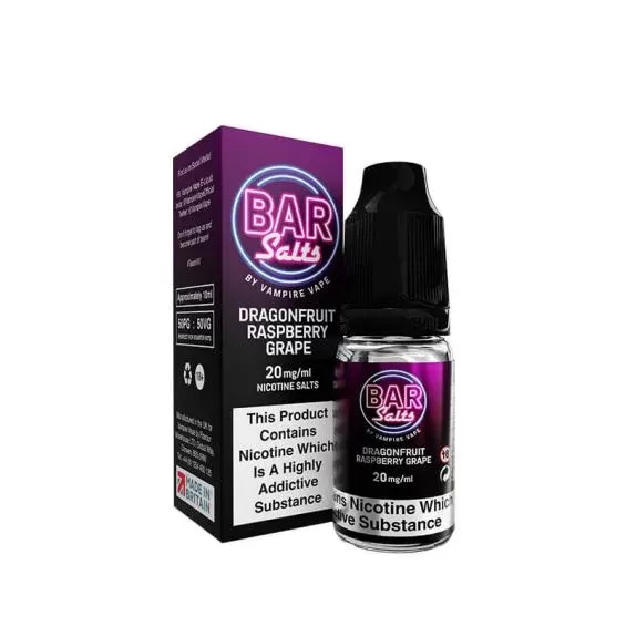 Dragonfruit Raspberry Grape Bar Salts by Vampire Vape – 5mg, 10mg, 20mg Nicotine Strengths (Pack of 10)