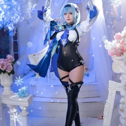 Spindrift Knight Eula Cosplay Costume - Cryo Captain Elegant Dress