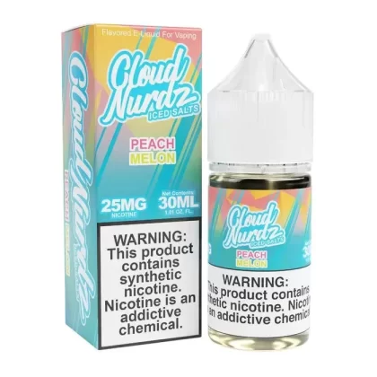 Iced Peach Melon Synthetic Nicotine E-Liquid by Cloud Nurdz - Size#30ml~Nicotine#25MG>50MG