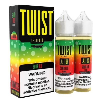 TWIST E-Liquid - Sour Red - 120ML E-Liquid (Twin 60ML Pack) - 0MG