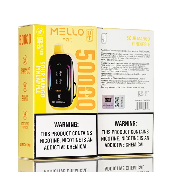 Flum Mello Pro 50K 50000 Puffs Disposable Vape - Watermelon Peach Lime - Image 3