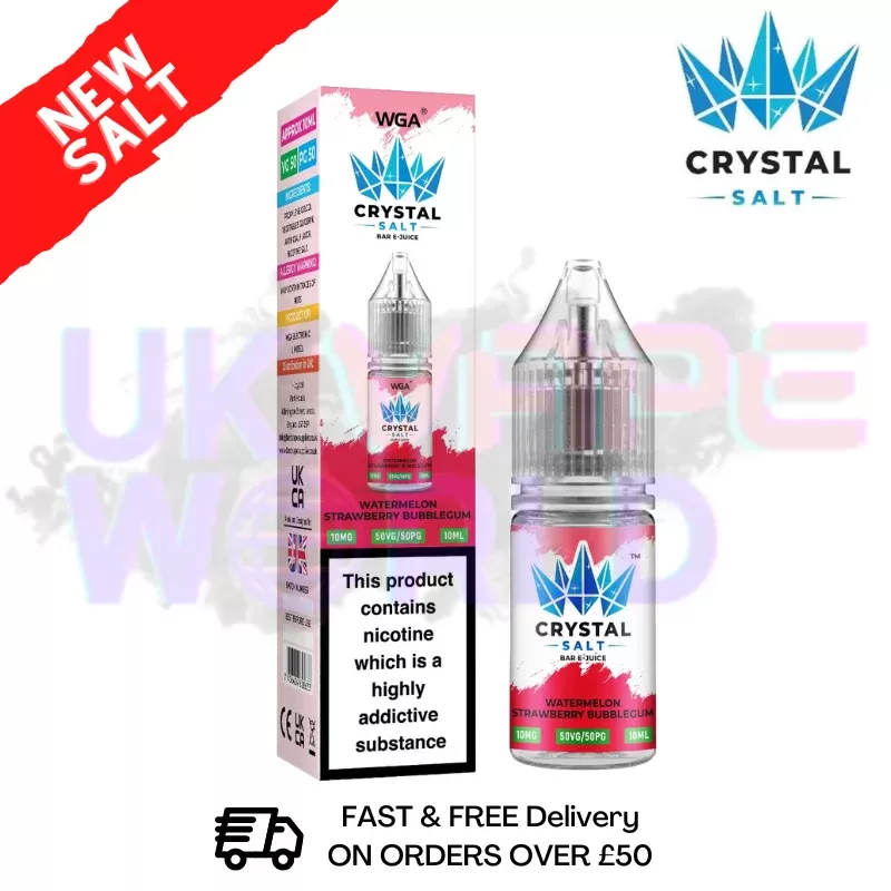 Watermelon Strawberry Bubblegum WGA Crystal Nic Salt