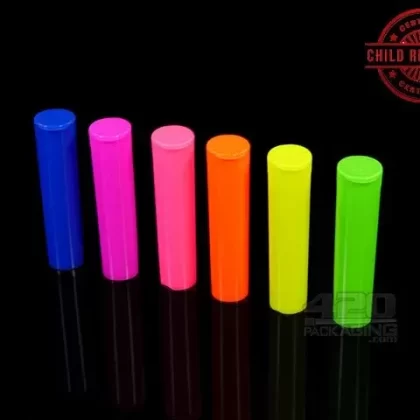 Squeezetops® 84mm Fluorescent Mix Child Resistant J-Tubes (073100-CR)