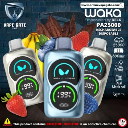 Waka PA25000 Rechargeable Disposable Vapes (25,000 Puffs) - 50 mg / Triple Mango