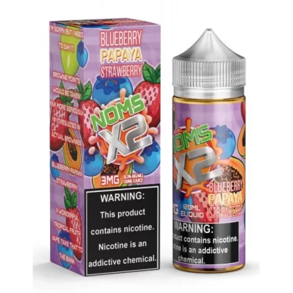 Noms X2 E-Liquid 120ml - Blueberry Papaya Strawberry / 6mg - Vapeciga