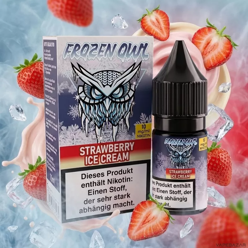 Frozen OWL Nikotinsalz Liquid – Strawberry Ice Cream - Vapebazar