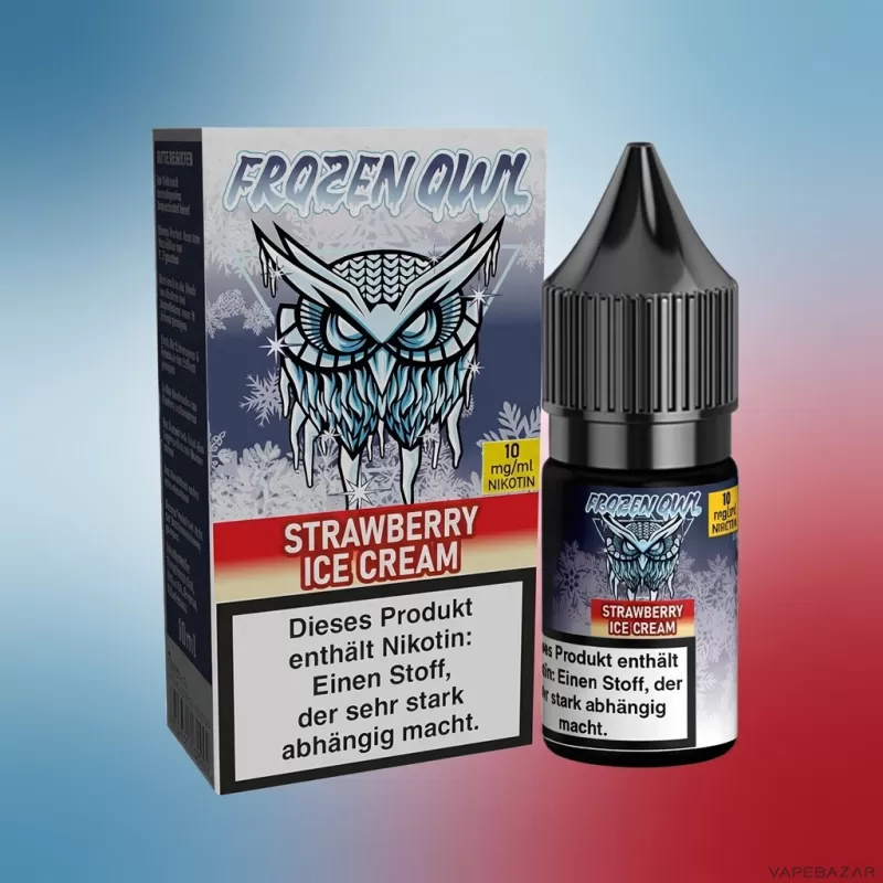 Frozen OWL Nikotinsalz Liquid – Strawberry Ice Cream - Vapebazar - Image 2