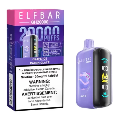 Elf Bar GH20K Disposable Vape Device – Grape Ice 20ml