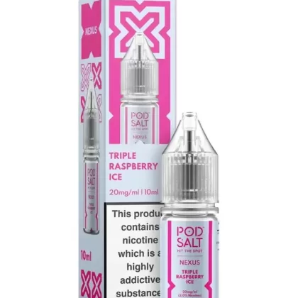 Pod Salt Nexus Triple Raspberry Ice Nic Salt Vape Juice - 10mg