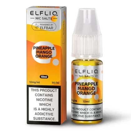 ELFBAR ElfLiq Nic Salts – Pineapple Mango Orange – 10ml - Nicotine Strength#10 mg>20 mg