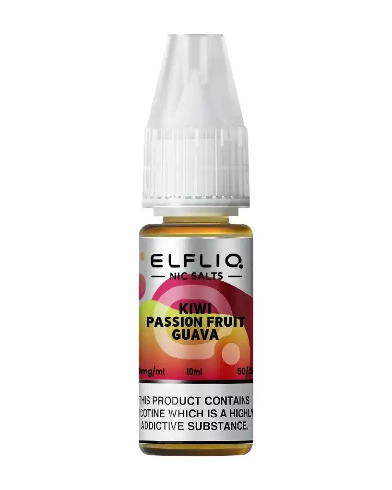 Elf Bar Elfliq Kiwi Passion Fruit Guava Nic Salt Vape Juice - Strength 10mg