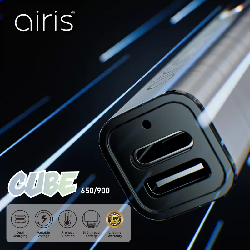 Airis Cube 900 – Dual-Charge No-Roll 510 Cart Battery - Image 3