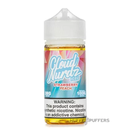 Cloud Nurdz – Iced Strawberry Peach 100mL - Nicotine Strength#0mg>3mg>6mg