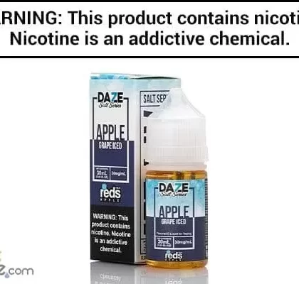 REDS GRAPE APPLE ICED BY 7 DAZE SYNTHETIC SALT 30ML - Vapejuice