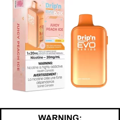 Juicy Peach Ice Drip’n Evo 63K Disposable Vape