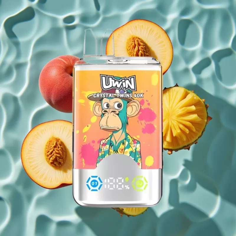 UWIN Crystal Twins 40000 Puffs Dual Flavor Disposable Vape Peach Mango Pineapple Red Bull 32ml 850mAh Type-C - Bangvapeaustralia