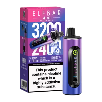 Elfbar 4in1 Vape Kit - Blueberry Edition - Vapeshop Co