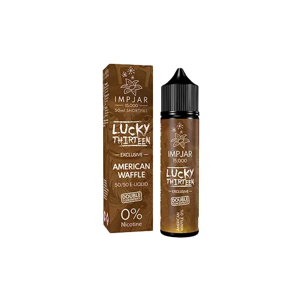 Lucky 13 Imp Jar 50 ml Shortfill E-Liquid (0 mg) – 50VG/50PG-Mischung - Geschmack#Amerikanische Waffel>Schwarze Johannisbeere Anis Menthol>Blaue Himbeere & Limette>Blaue Himbeere & Erdbeer-E (EBE637)