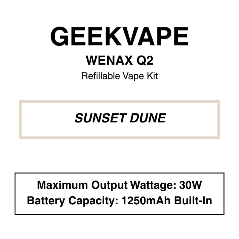 Geekvape – Wenax Q2 – Refillable Vape Kit - Fiber Black, Monet Blue (61AC1D) - Image 2