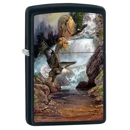 Zippo Lighter – Cascade Eagle by Blaylock Black Matte