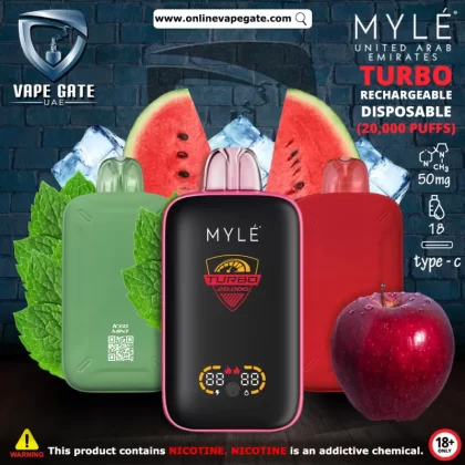 Myle Turbo Rechargeable Disposable Vape (20,000 Puffs) - Casa Bananas / 50 mg