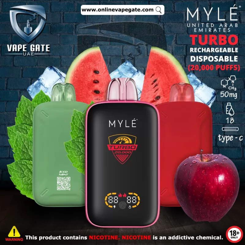 Myle Turbo Rechargeable Disposable Vape (20,000 Puffs) - Casa Bananas / 50 mg