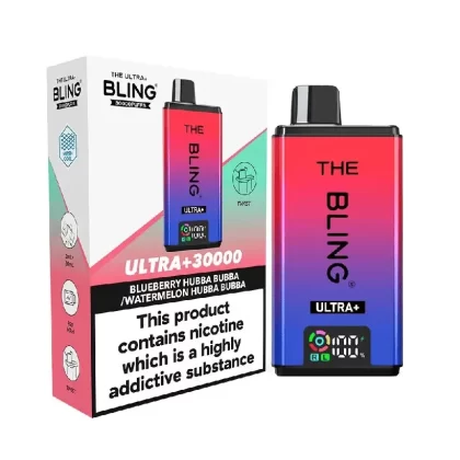 The Bling Ultra Plus 30K Vape Kit Blueberry Hubba Bubba / Watermelon Hubba Bubba - Nicotine Strength#20mg (E8B8AF)