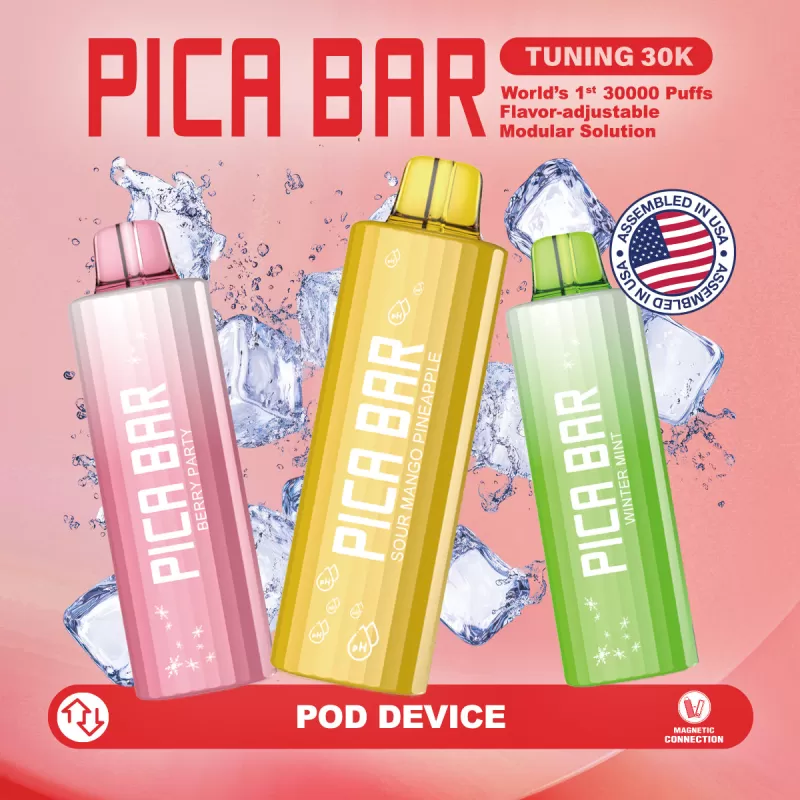 Assembled in USA | PICA BAR "TUNING" 30K Disposable POD - 30,000 Puffs - Sour Mango Pineapple