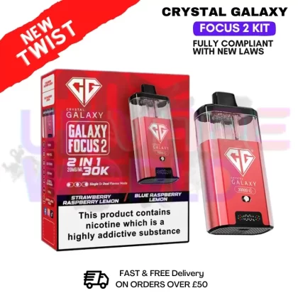 Strawberry Raspberry Lemon Crystal Galaxy 30K Focus 2 Puff Kit - Ecigpremium