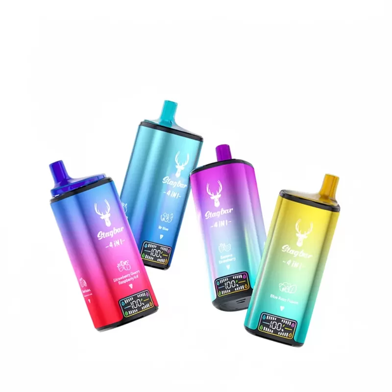Stag Bar 4 in 1 80000 Puffs 80k Vape – Four Flavors EU - Blueberry Ice & Mixed Berries & Blue Razz Ice & Blueberry Raspberry Ice, Watermelon Ice & Strawberry Watermelon & Watermelon Bubble G (A66D4F) - Image 2