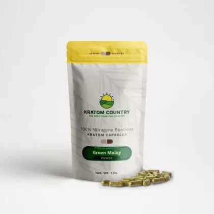 Kratom Country Green Malay Kratom Capsules - Ejuicewarehouse