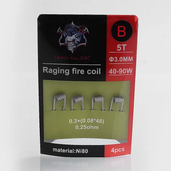 Demon Killer Raging Fire Coil Ni80 Pre-made Heating Wire 4PCS-PACK - Coil A - Image 2