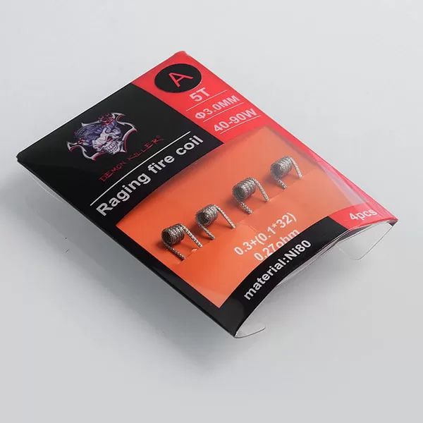 Demon Killer Raging Fire Coil Ni80 Pre-made Heating Wire 4PCS-PACK - Coil A - Image 3