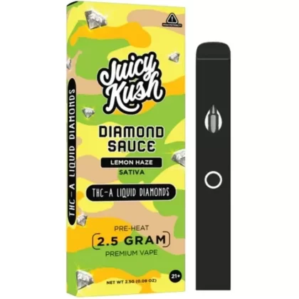 Juicy Kush THCa Diamond Sauce Disposable 2.5g - strains#Lemon Haze (Sativa)>Jealousy (Hybrid)>Maui Wowie (Sativa)>Mimosa (Hybrid)>Strawberry Shortcake (Indica)>Watermelon Slushy (Indica)