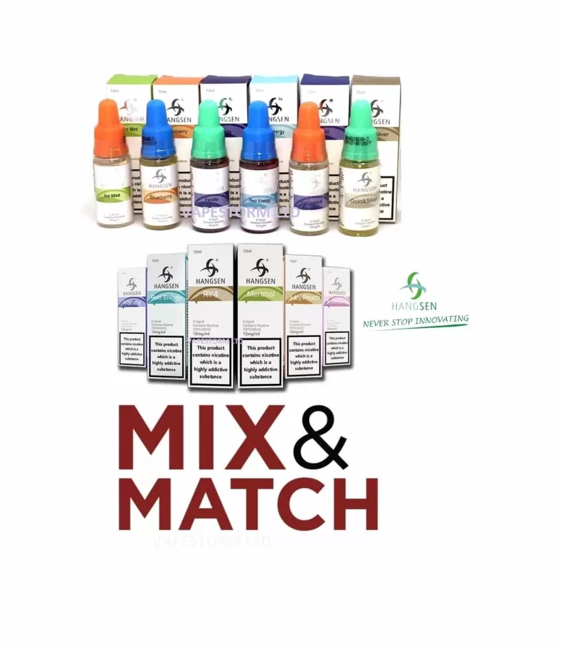 10x Hangsen E Liquid Nicotine Free – Mix And Match – 10ml – TPD - Vapestorm Co