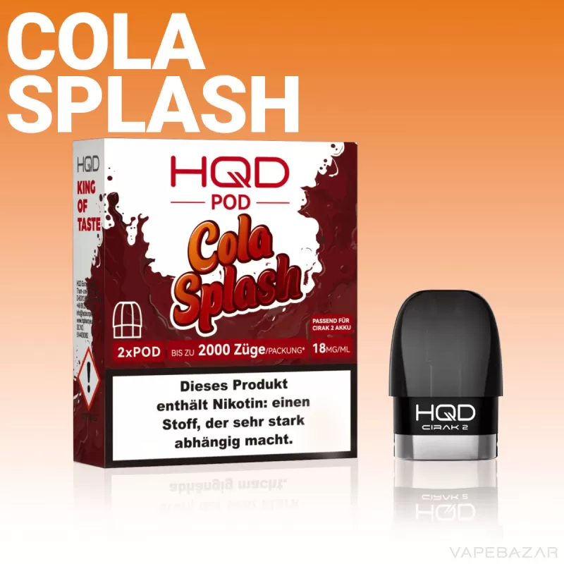 HQD Cirak 2 Pods – Cola Splash - HQD Cirak / Nein / 2ml / 18mg/ml - Image 2