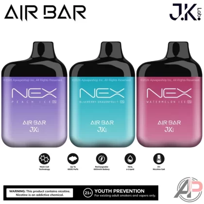 Air Bar Nex 6500 Puffs Disposable Vape Device - Banana Frost, Black Dragon Ice