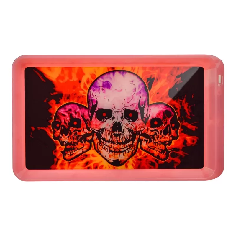 LED Rolling Tray – 10in - Design#Bob Marley>Skull (3E2240)