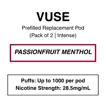 Vuse eLiquids – Passionfruit Menthol – Prefilled Replacement Pods – Pack of 2