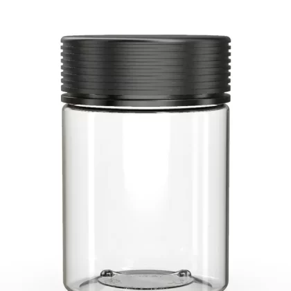 CHUBBY GORILLA | Child Resistant Clear Plastic Spiral XL Jar w/ Black Cap | 92.5mm – 21.5oz – 40 Count