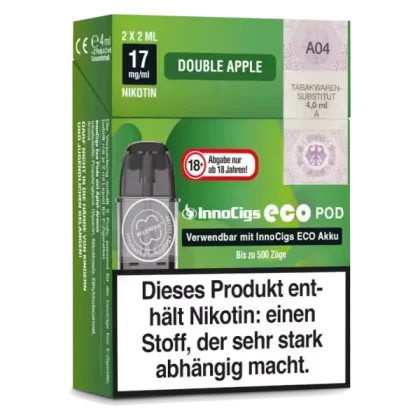 Innocigs Eco Pod – Double Apple – 2er Pack - Innocigs Eco Pod / Apfel / 17mg/ml