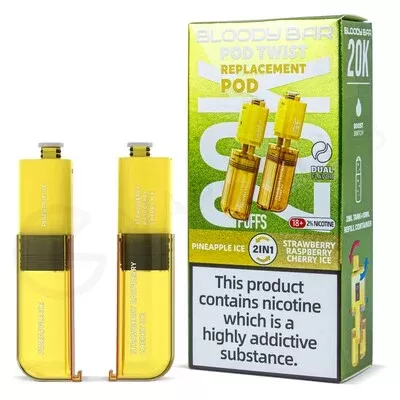 Pineapple Ice & Strawberry Raspberry Cherry Ice Bloody Bar Pod Twist 20K Refill Pack