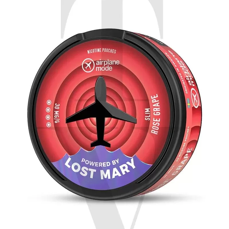 LOST MARY AIRPLANE MODE ROSE GRAPE NICOTINE POUCHES - Nicotine Strength#18MG>30MG>9MG