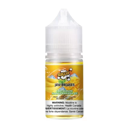 SLUGGER Jaw Breaker Salt – Cantaloupe Mango Banana Ice 30ml (20, 35, 50mg) - Vapebar Pk